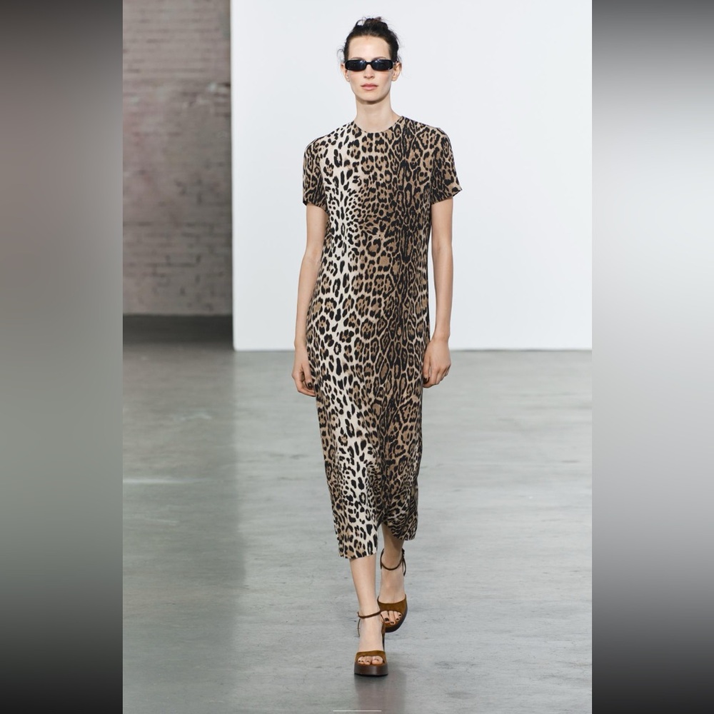 Zara Leopard Print Midi Dress